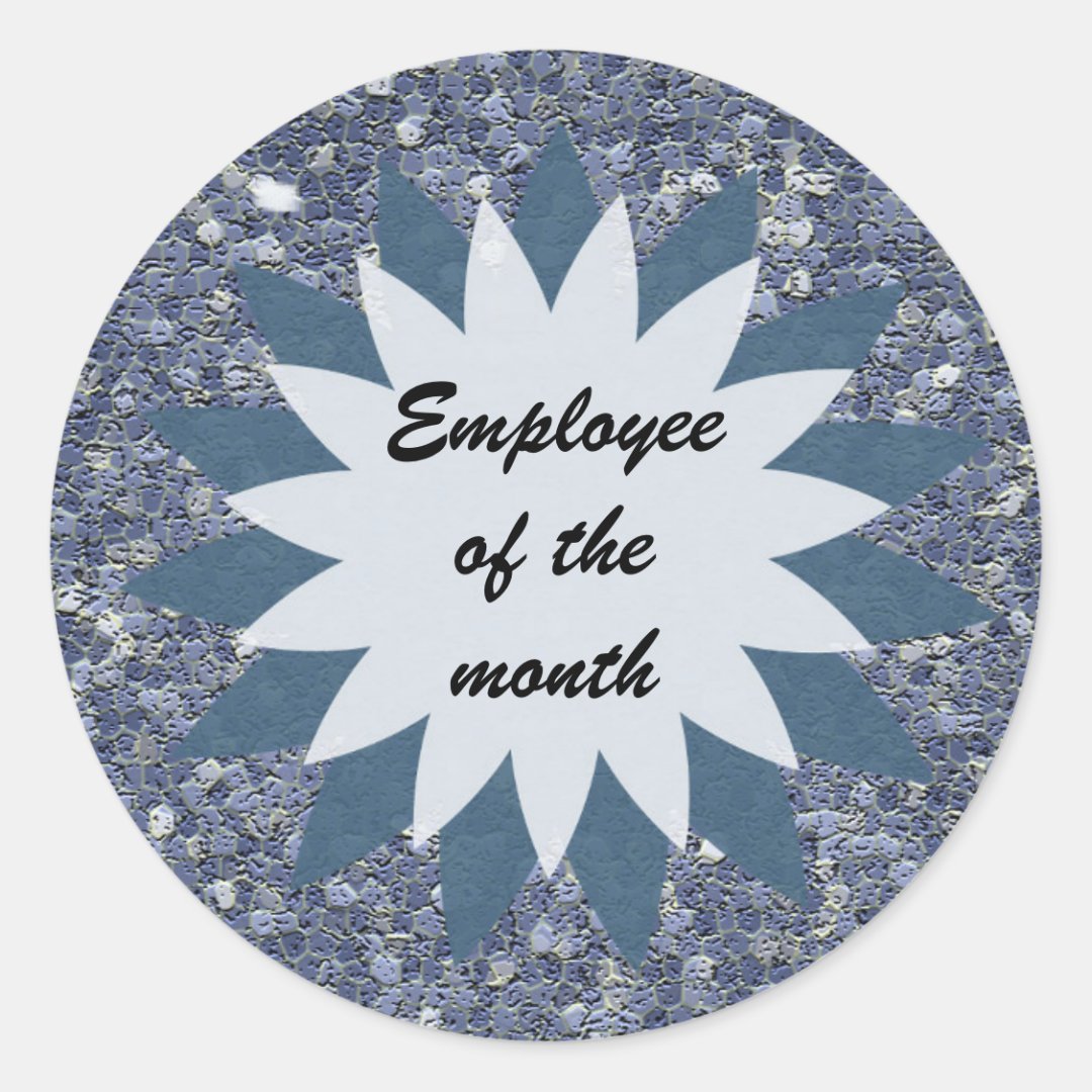 Employee of the Month Recognition Mosaic Blue Classic Round Sticker ...