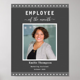 Employee of the Month recognition office worker Po Poster