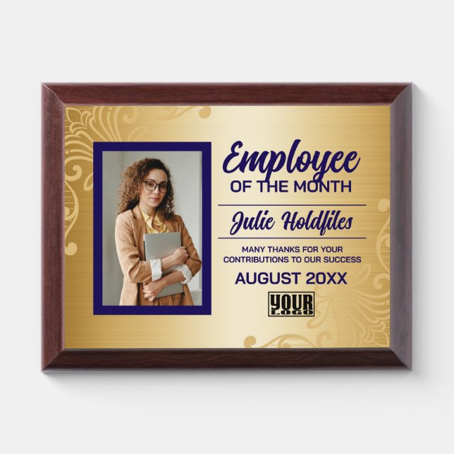 Employee of the month recognition photo award plaq (Horizontal)