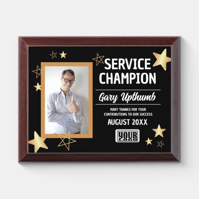 Employee of the month recognition photo award plaq (Horizontal)
