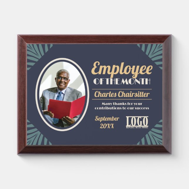 Employee of the month recognition photo award plaq (Horizontal)