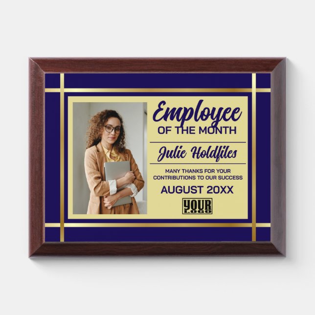 Employee of the month recognition photo award plaque (Horizontal)