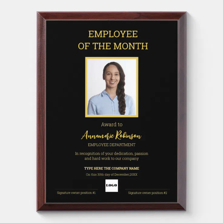 Employee of the month template award plaque Zazzle Employee of the month template award plaque Zazzle