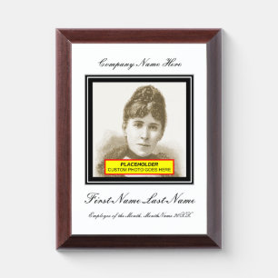 Employee of the Month w/ Custom Portrait and Name Award Plaque