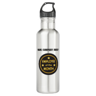 Employee of the Month with custom text Stainless Steel Water Bottle