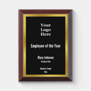 Employee of the Year and Business Logo Template Award Plaque