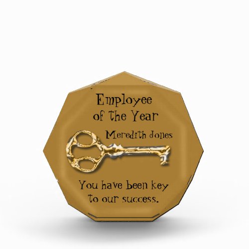 Employee of the Year Antique Key Appreciation Acrylic Award
