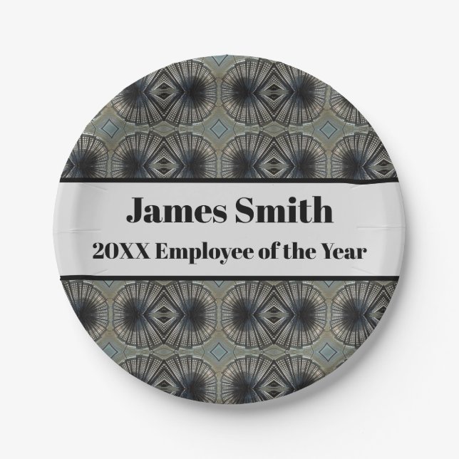 Employee of the Year Appreciation Recognition Paper Plates (Front)