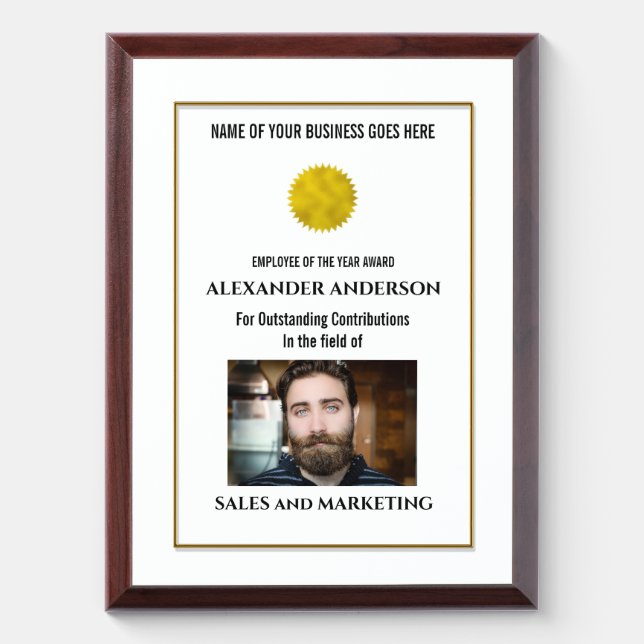 Employee of the year award DIY logo photo (Vertical)