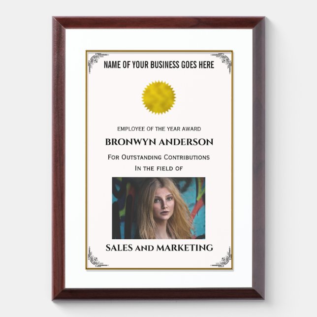 Employee of the year award DIY logo photo flourish (Vertical)