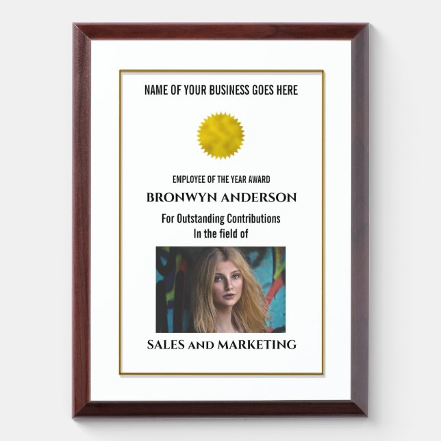 Employee of the year award DIY logo photo prize (Vertical)