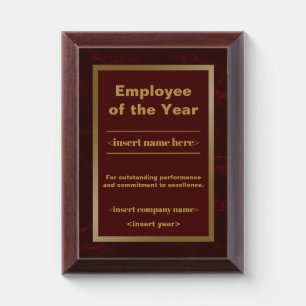 Employee of the Year Award Plaque