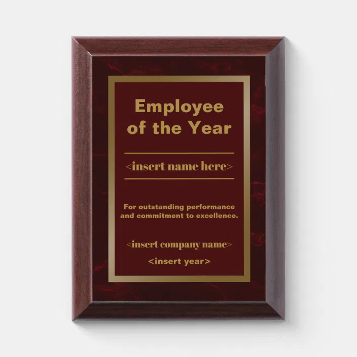 Employee Of The Year Award Plaque Zazzle Com