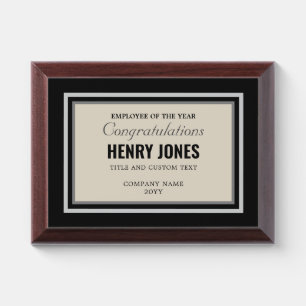 Employee Of The Year Black Custom Award Plaque