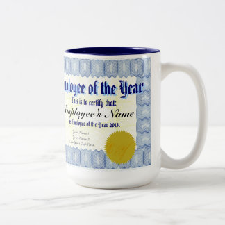 Employee of the Year Certificate Mug