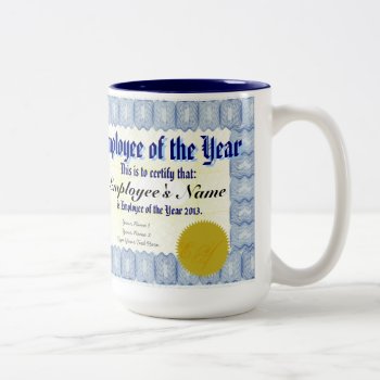 Employee Of The Year Certificate Mug by stopshop at Zazzle
