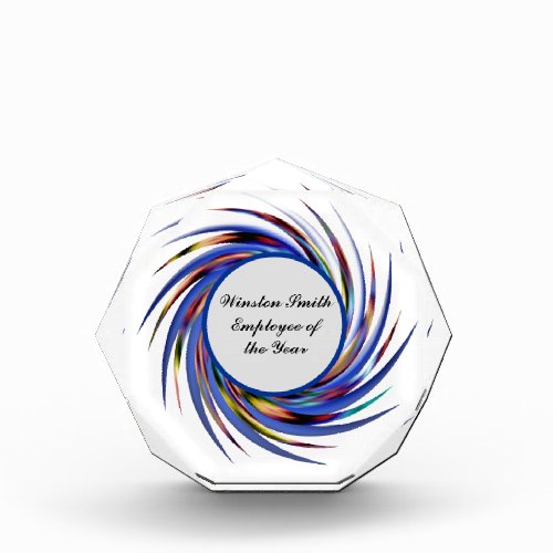 Employee of the Year Colorful Swirl Professional Acrylic Award