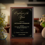 Employee Of The Year Company Logo Gold Custom Award Plaque<br><div class="desc">Employee Of The Year Company Logo Gold Custom Award Plaque to honor ad recognize your employees and staff at your business, company or organization. Replace with your information and logo or symbol. Great to use for annual Awards ceremonies, corporate business events or just to thank someone for their service.</div>