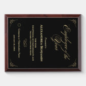 Employee Of The Year Company Logo Gold Custom Award Plaque | Zazzle