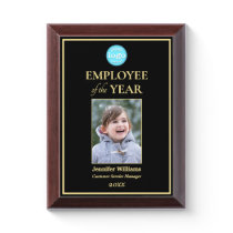 Employee of the Year Company Logo Photo Black Gold Award Plaque Employee of the Year Company Logo Photo Black Gold Award Plaque