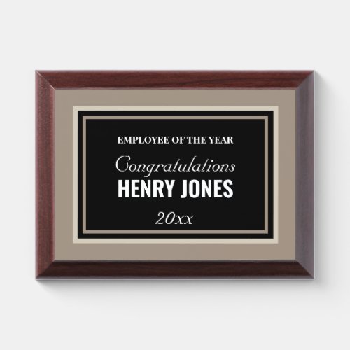 Employee Of The Year Custom Black Beige Wood Award