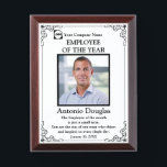 Employee of the Year Custom Photo Award Plaque<br><div class="desc">Award to recognize your favorite Employee. Let them know how much you appreciate them. Personalized Photo,  Best Words of Appreciation for Employee of the Month</div>