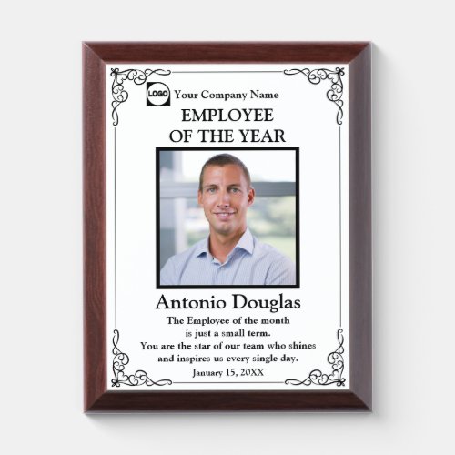 Employee of the Year Custom Photo Award Plaque