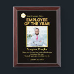 Employee of the Year Custom Photo | Gold & Black Award Plaque<br><div class="desc">Congratulations on being the Employee of the Year! This custom photo and message award plaque is a thoughtful way to recognize your dedication and hard work. you were ensuring a durable and long-lasting keepsake that you can cherish for years to come. The ability to personalize the message and photo makes...</div>