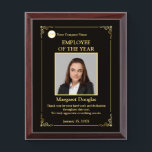 Employee of the Year Custom Photo | Gold & Black Award Plaque<br><div class="desc">Congratulations on being the Employee of the Year! This custom photo and message award plaque is a thoughtful way to recognize your dedication and hard work. you were ensuring a durable and long-lasting keepsake that you can cherish for years to come. The ability to personalize the message and photo makes...</div>