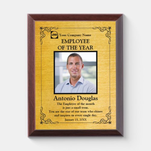 Employee of the Year Custom Photo | gold & black