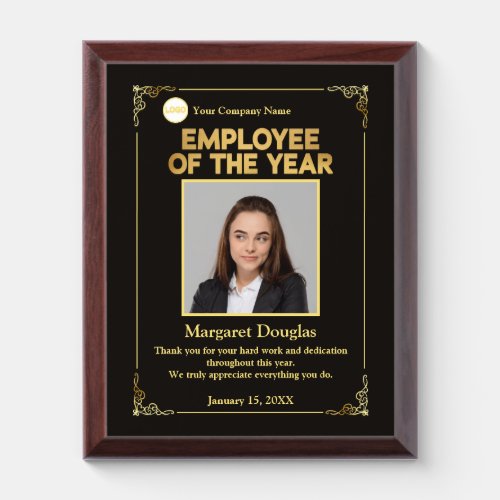 Employee of the Year Custom Photo | Gold & Black