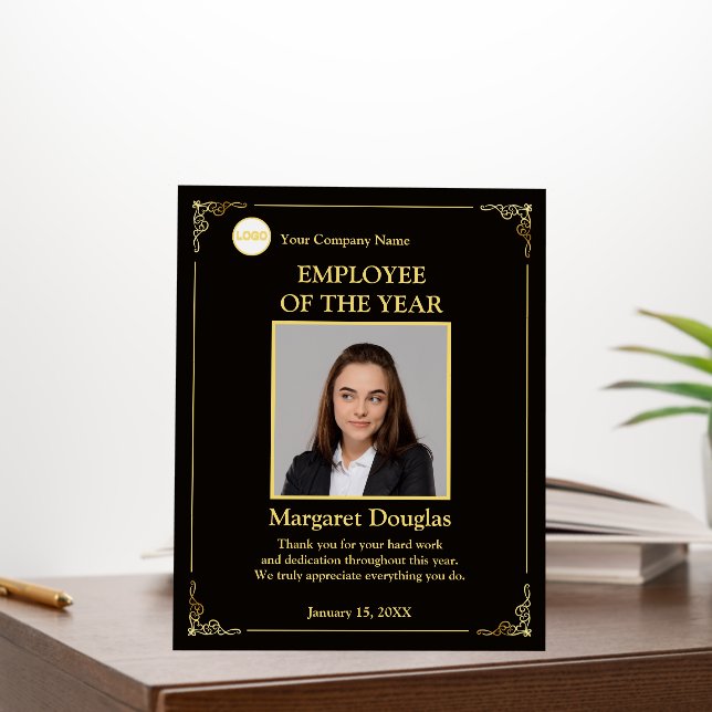 Employee of the Year Custom Photo | Gold & Black Foam Board (In Situ (Office))