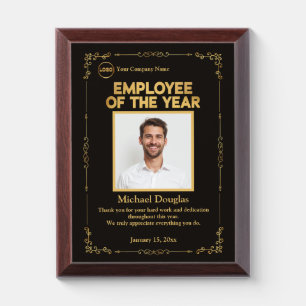 Employee of the Year Custom Photo Recognition Award Plaque