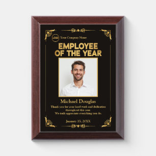 Employee of the Year Custom Photo Recognition Award Plaque