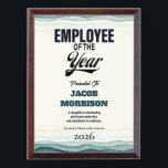 Employee of the Year Custom Recognition Award Plaque<br><div class="desc">Celebrate excellence with this modern and elegant Employee of the Year award featuring eye-catching retro typography that feels both fresh and timeless. Designed to stand out on any desk or display, this award honors remarkable achievement with style and professionalism. Personalize it with the recipient’s name, company name, and year to...</div>