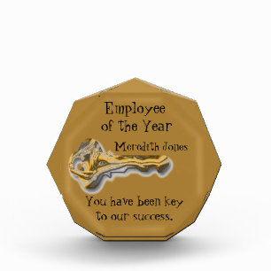 Employee of the Year Gold Silver Key Recognition Acrylic Award