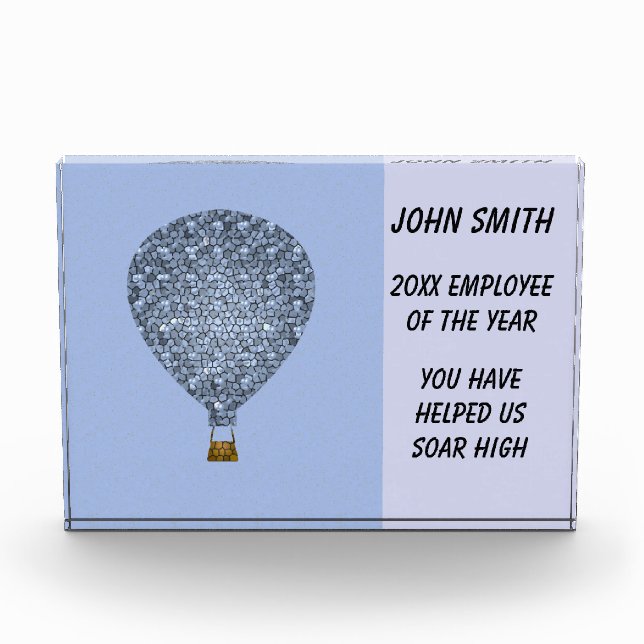 Employee of the Year Hot Air Balloon Recognition Photo Block (Front)