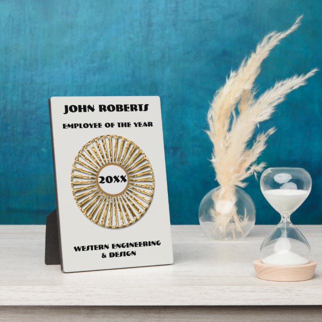 Employee of the Year Modern Business Recognition Plaque (Side)