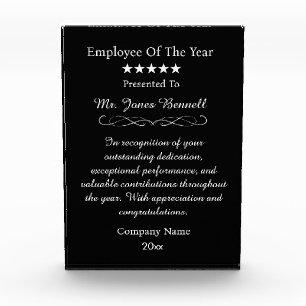 Employee of the Year Personalized Recognition Photo Block