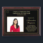 Employee Of The Year Photo Business Company  Award Plaque<br><div class="desc">Employee Of The Year Photo Business Company Award Plaque for your employees at your company or organization. Replace with your information,  logo or symbol and photograph.  Great to give during Award ceremonies or just to thank your employees or volunteers for their service.</div>