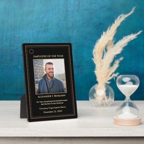 Employee Of The Year Photo Gold Custom Awards Plaque