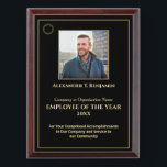Employee Of The Year Photo Logo Gold Personalize Award Plaque<br><div class="desc">Employee Of The Year Photo Logo Gold Personalize Awards Plague for your employees or volunteers at your company. Replace with your information or words,  logo or symbol and photograph. Great to use for those Award ceremonies or just to thank someone for their service.</div>