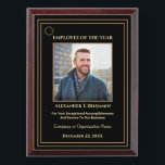 Employee Of The Year Photo Logo Gold Personalize  Award Plaque<br><div class="desc">Employee Of The Year Photo Logo Gold Personalize Awards Plaque for your employees or volunteers in your company. Replace with your information and photograph. Great to use for Award ceremonies or just to thank someone for their service. Your can make it a gift for that special person in your life....</div>