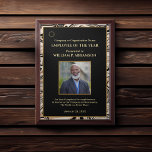 Employee Of The Year Photo Logo Gold Personalize  Award Plaque<br><div class="desc">Employee Of The Year Photo Logo Gold Personalize Awards Plaque has a unique modern design to give to your employees in your company for their accomplishments. Replace with your information or words, logo or symbol and photograph. Great to use for Award ceremonies or just to thank someone for their service....</div>