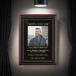 Employee Of The Year Photo Logo Gold Personalize  Award Plaque<br><div class="desc">Employee Of The Year Photo Logo Gold Personalize Awards Plaque for your employees or volunteers in your company. Replace with your information and photograph. Great to use for Award ceremonies or just to thank someone for their service. Your can make it a gift for that special person in your life....</div>