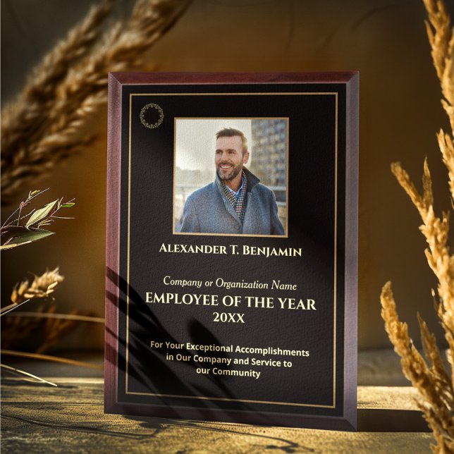 Employee Of The Year Photo Logo Gold Personalize Award Plaque (Employee Of The Year Photo Logo Gold Personalize Award Plaque is great to give to your employees. )