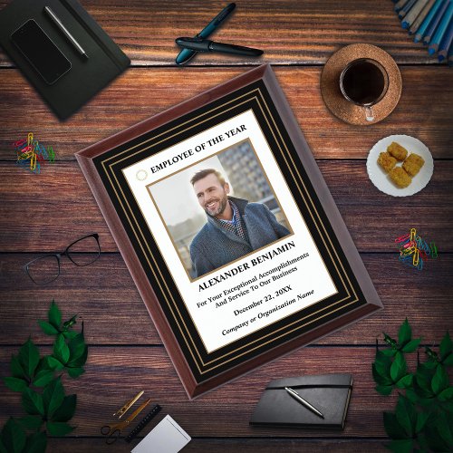 Employee Of The Year Photo Logo Recognition Custom Award Plaque