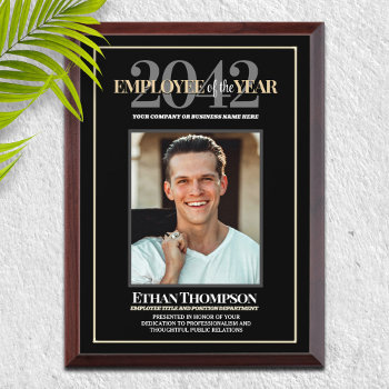 Employee Of The Year Photo Template  Award Plaque by reflections06 at Zazzle