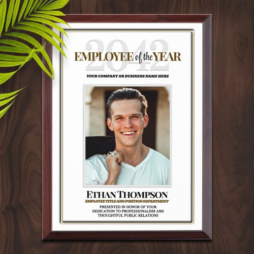 Employee of the Year Photo Template  Award Plaque