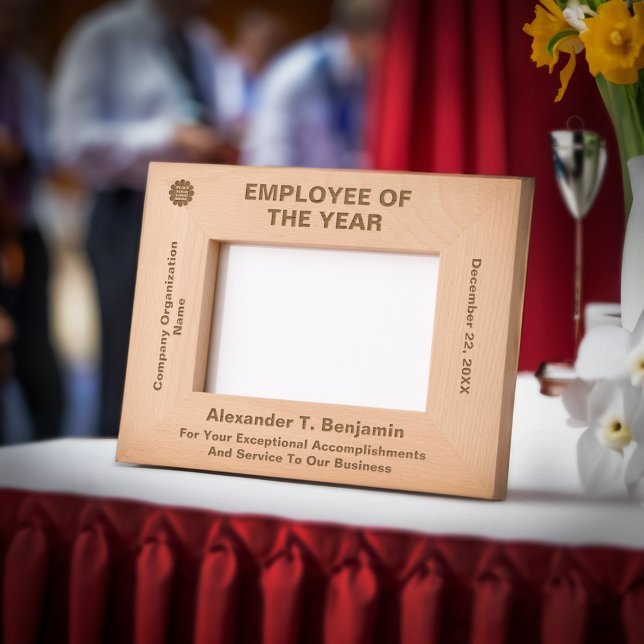Employee Of The Year Recognition Award Wooden  Engraved Frames (Employee Of The Year Recognition Award Wooden Etched Frames is great to give at award event. )